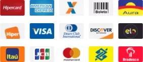 Pagamentos aceitos pela nossa plataforma
